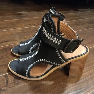 Black and white trendy sandals